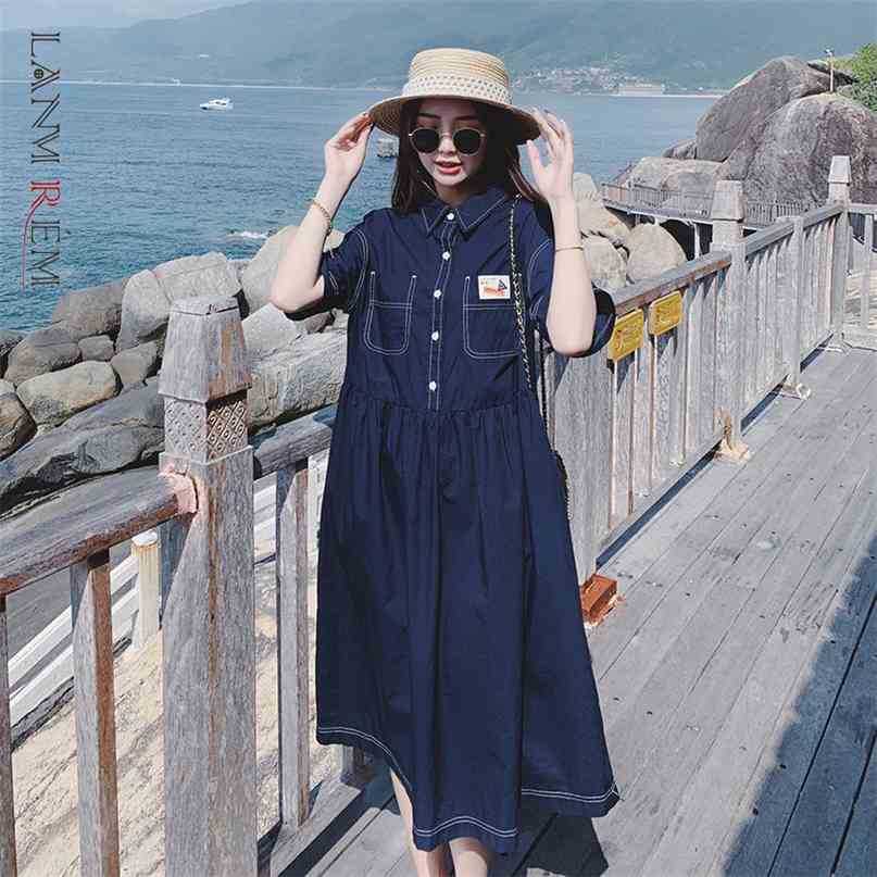 Women' Midi Casual Dress Design Sweet High Waist Lapel Collar Temperament Loose Fit Fashion Summer 210526, Navy
Women' Midi Casual Dress Design Sweet High Waist Lapel Collar Temperament Loose Fit Fashion Summer 210526, Navy