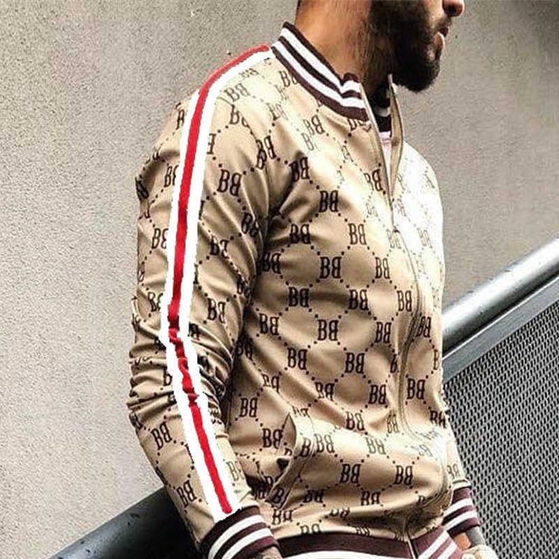 Plaid Men Jackets Casual top Zipper Jacket Sports Wear High quality Sweatshirt Fashion Man High Street Clothing Fast Delivery X0621