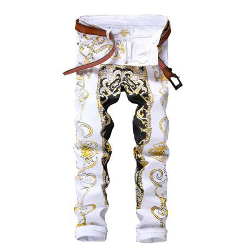 2021 New Men's Male Stretch Print Slim-fit Jeans Flower Pants European Fashion Personality Nightclub Trousers O16y, Beige
2021 New Men's Male Stretch Print Slim-fit Jeans Flower Pants European Fashion Personality Nightclub Trousers O16y, Beige