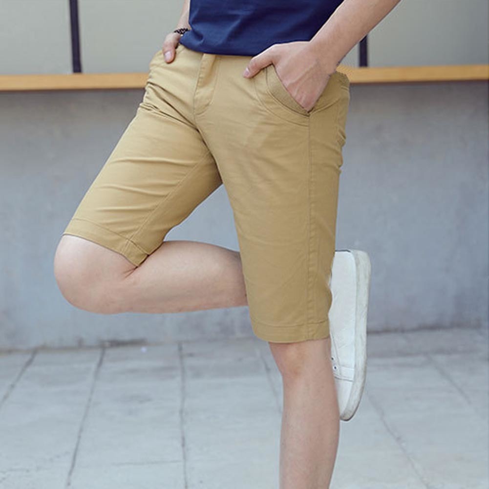 Quick Men Casual Dry Pockets Button Breathable Beach Board Shorts Fifth Pants Quick Dry with Pockets Breathable Men Short Summer C0222