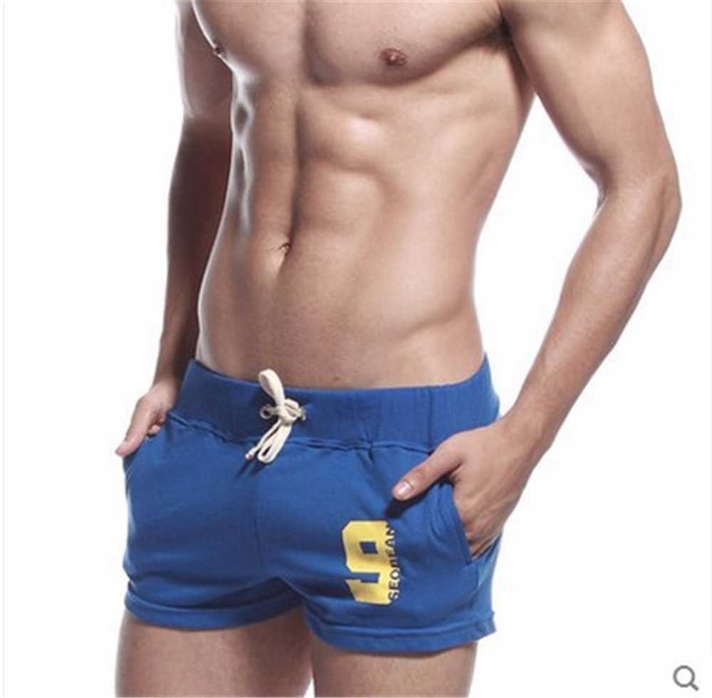 100% Cotton Men short length Shorts Summer Fitness Bodybuilding novel Bermudas Masculina 210629