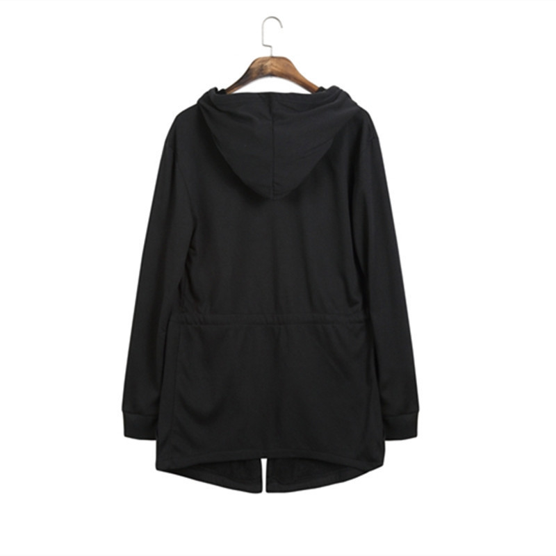 Helisopus Men Hooded Sweatshirts With Black Gown Hip Hop Hoodies Long Sleeve Gothic Cloak Outwear Jacket Plus size Streetwear 201020