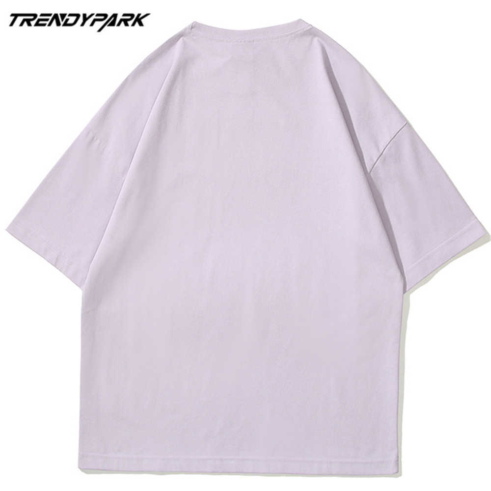 Men's Tshirt Cartoon Rabbit Print Summer Short Sleeve Hip Hop Oversized Cotton Casual Harajuku Streetwear Top Tshirts Clothing 210601