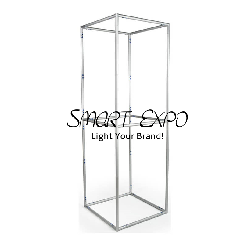 Straight Floor Standing Square Colum Advertising Display for Exhibition Show with Lightweight Aluminum Tubing Structure Tension Fabric Graphic