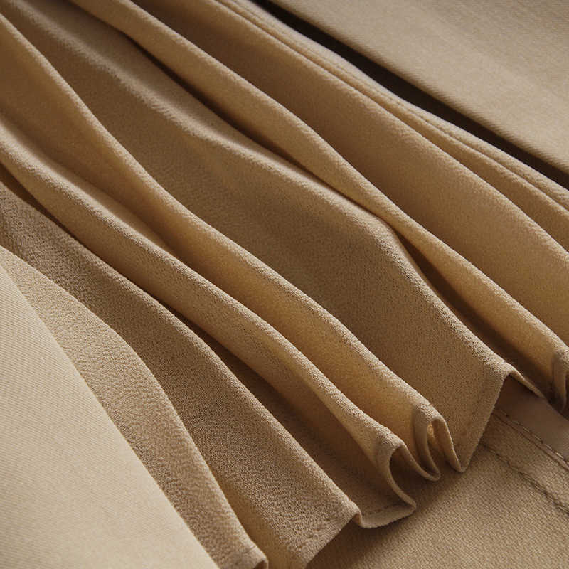 [EAM] High Waist Brown Bandage Asymmetrical Pleated Temperament Half-body Skirt Women Fashion Spring Autumn 1S464 210619