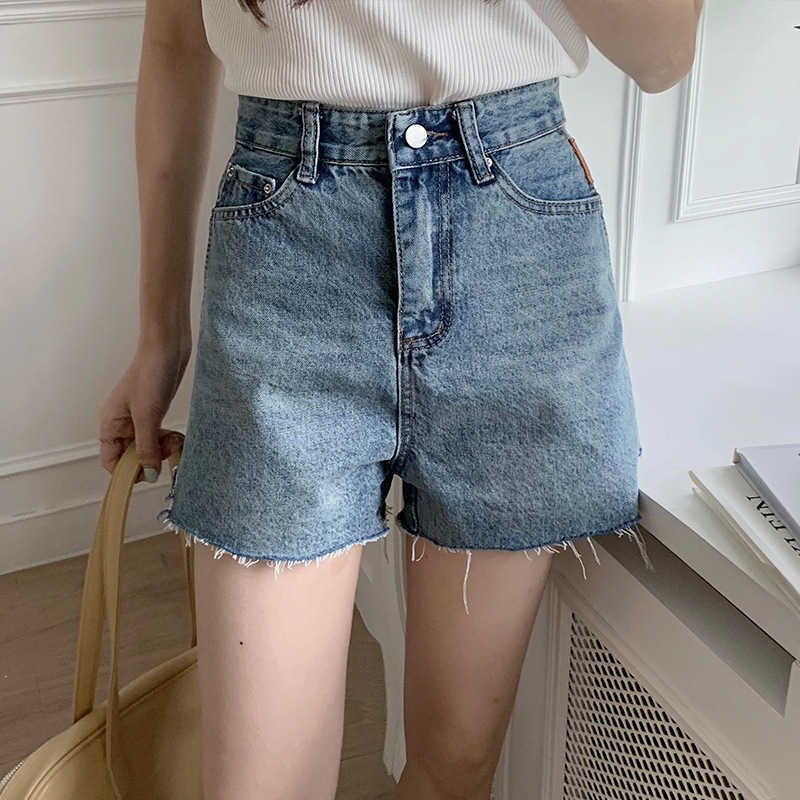 High Waist Silm Denim Short Jeans for Women Fashion All-match Shorts Elegant Casual Loose Wide Leg Pants Female Summer 210525