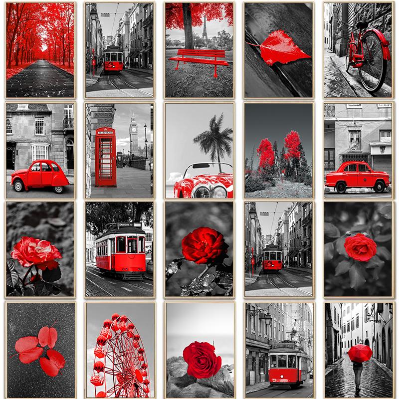 Paintings Black White Europe Red Poster Print Umbrella Tree Wall Art City Landscape Decoration Picture Living Room Canvas Painting Decor
Paintings Black White Europe Red Poster Print Umbrella Tree Wall Art City Landscape Decoration Picture Living Room Canvas Painting Decor