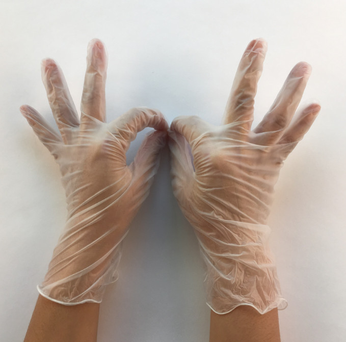 The latest 1 box contains 100 pieces, PVC disposable gloves, food-grade transparent protective gloves Free shipping