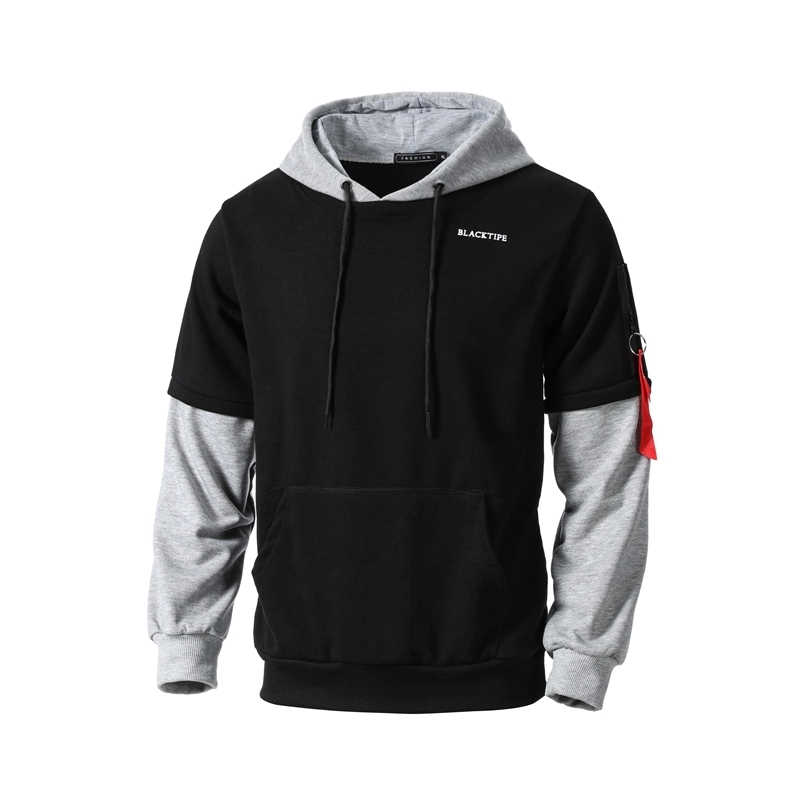 Autumn Cool Sweatshirt Men Hip Hop Patchwork Pullover Contrast Hoodies Sportswear Long Sleeve Sweatshirt Male Street Tops 201020