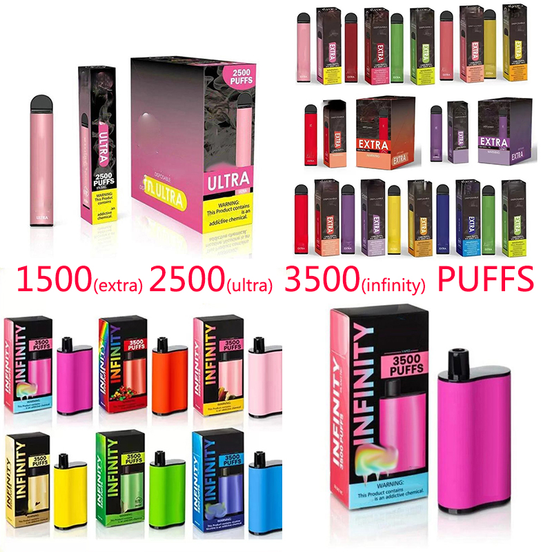 EXTRA ULTRA INFINITY Disposable Vape Pen Kit cigarette 850mAh Battery 1500 2500 3500Puffs Pre-Filled Pods Cartridges Vapors Device e Cigs Vaporizers Kits puff plus 
EXTRA ULTRA INFINITY Disposable Vape Pen Kit cigarette 850mAh Battery 1500 2500 3500Puffs Pre-Filled Pods Cartridges Vapors Device e Cigs Vaporizers Kits puff plus