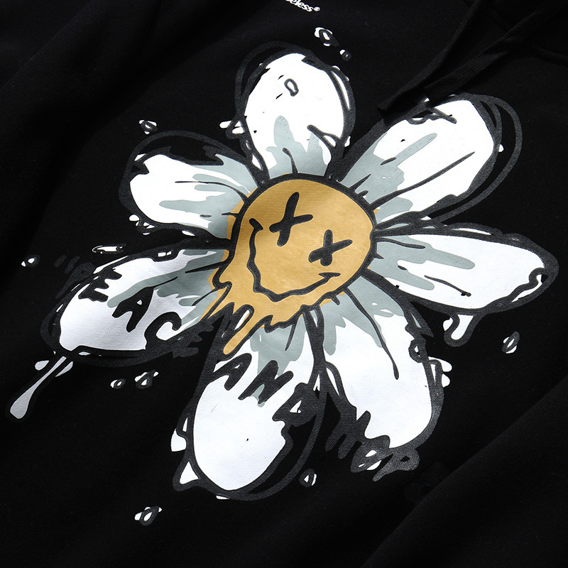 Harajuku Hoodie Sweatshirt Daisy Flower Mens Streetwear Hip Hop Hoodie Pullover Cotton Hooded Sweatshirt Fleece Winter 201020