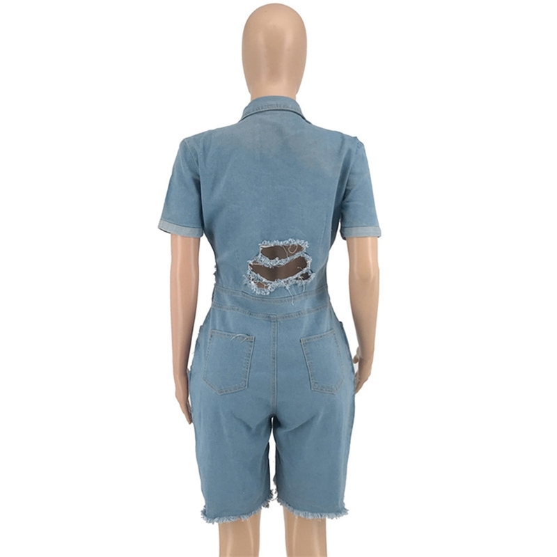 African Fashion Casual Plus Size 3XL Denim jumpsuit Women Full Length Plain LaceUp Straight High Waist Jumpsuit Button Pocket T200509