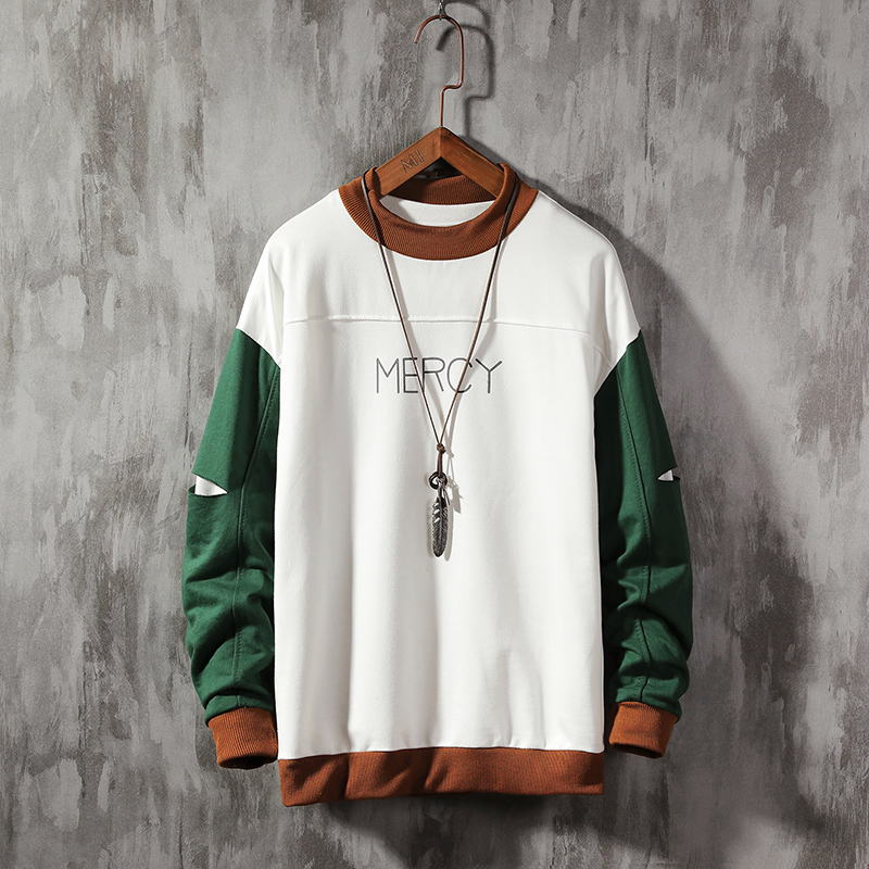SingleRoad Crewneck Sweatshirt Men Colorblock Patchwork Japanese Streetwear Harajuku Hoodie Men Sweatshirts Male Hoodies 201020