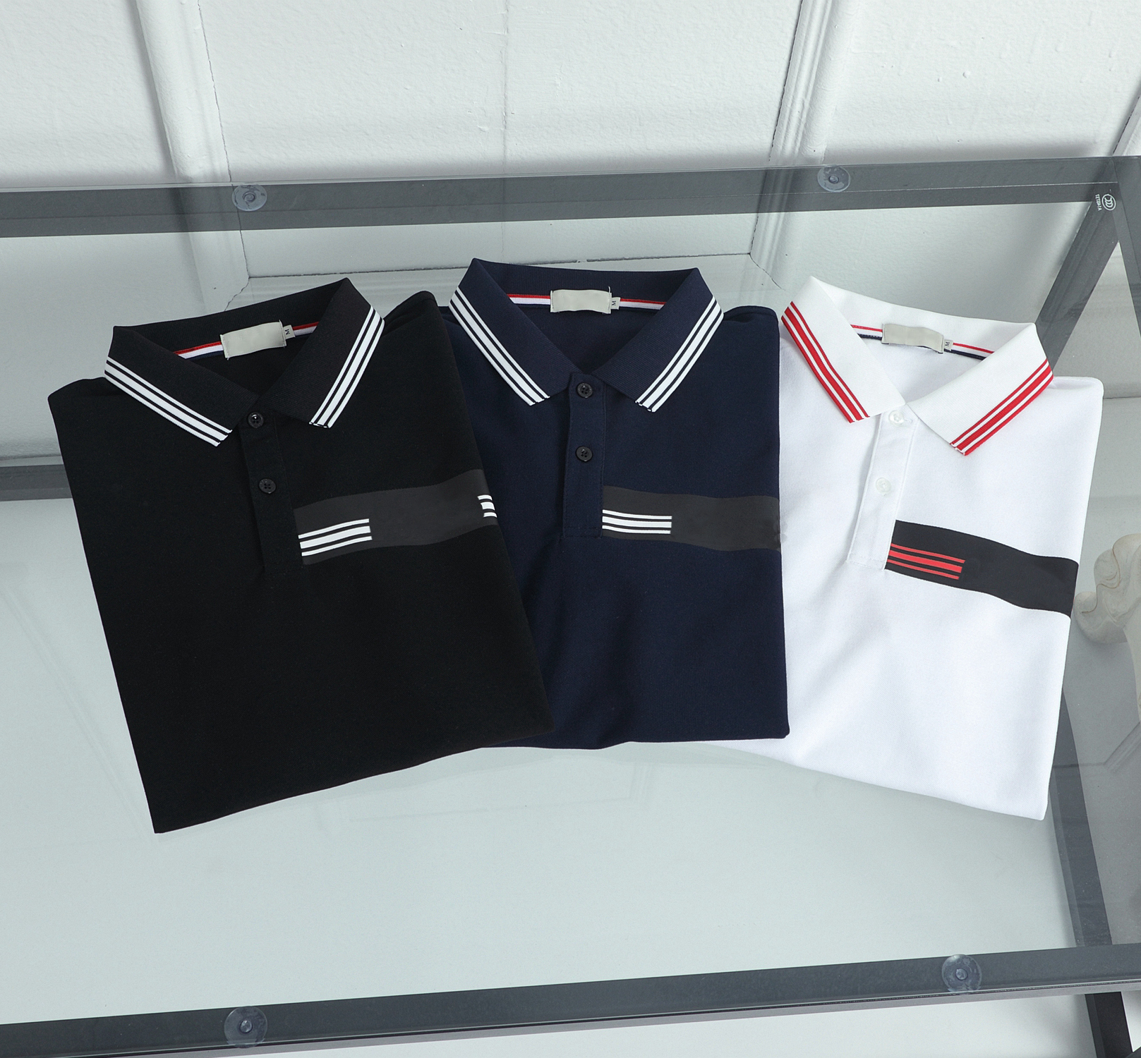 designer monclair Mens Polos luxury stripe letter printed men s polo tshirts fashion double bead brand boutique solid color top short Tees, Customize
designer monclair Mens Polos luxury stripe letter printed men s polo tshirts fashion double bead brand boutique solid color top short Tees, Customize
