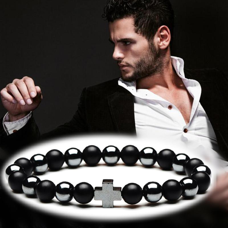 Beaded, Strands Fashion Obsidian Hematite Beads Bracelets Men Lava Stone Chakra Bracelet Cross Charm Natural Jewelry
Beaded, Strands Fashion Obsidian Hematite Beads Bracelets Men Lava Stone Chakra Bracelet Cross Charm Natural Jewelry