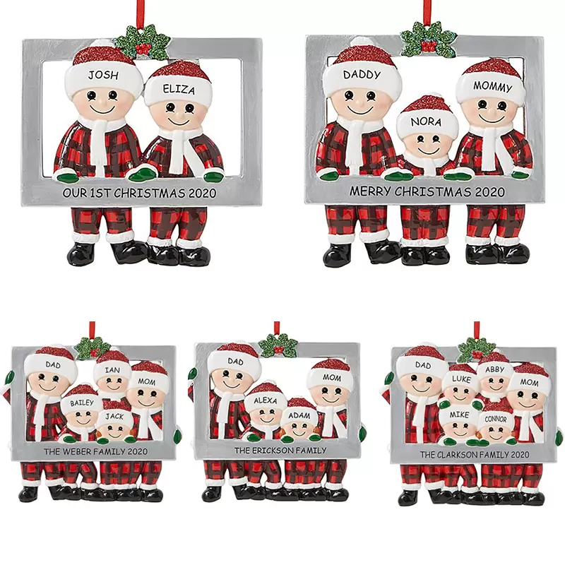Resin Christmas Decorations Cute Christmas Family Ornament Red Plaid Santa Claus Pendant DIY Name Photo Frame Xmas Tree Ornaments Gifts 
Resin Christmas Decorations Cute Christmas Family Ornament Red Plaid Santa Claus Pendant DIY Name Photo Frame Xmas Tree Ornaments Gifts