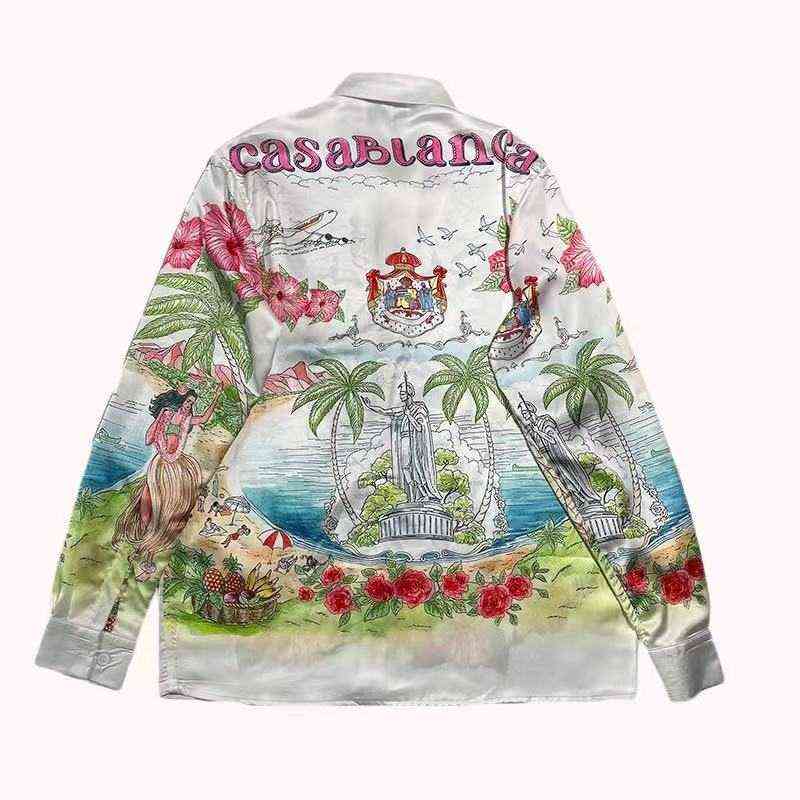 Casablanca Sicilian fantasy island print short sleeve shirt summer fairy tale dream silk shirt, White;black
Casablanca Sicilian fantasy island print short sleeve shirt summer fairy tale dream silk shirt, White;black
