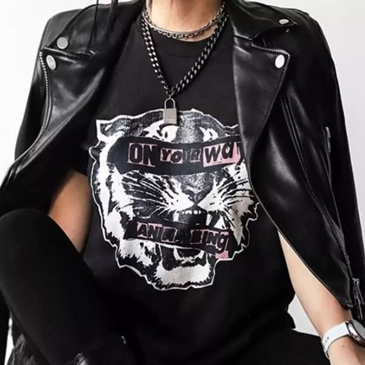 Rowling Chic Black Tiger Head Graphic Tees Women Cotton Short Sleeve O Neck TShirt New Fashion Women BOHO T-Shirt Casual T-Shirt 210306