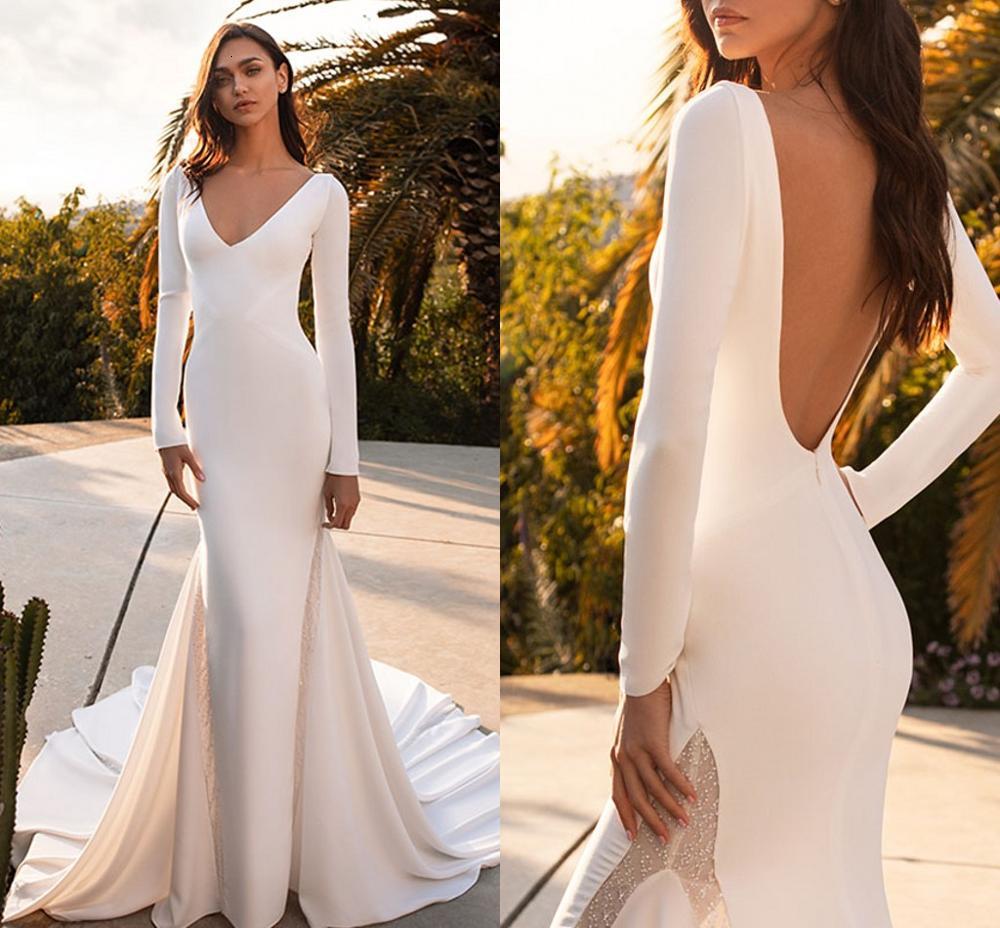 New Vintage Long Sleeves Mermaid Es 2021 v Neck Backless Side Illusion Beading Wedding Gowns Vestido De Noiva 5mye, Black
New Vintage Long Sleeves Mermaid Es 2021 v Neck Backless Side Illusion Beading Wedding Gowns Vestido De Noiva 5mye, Black