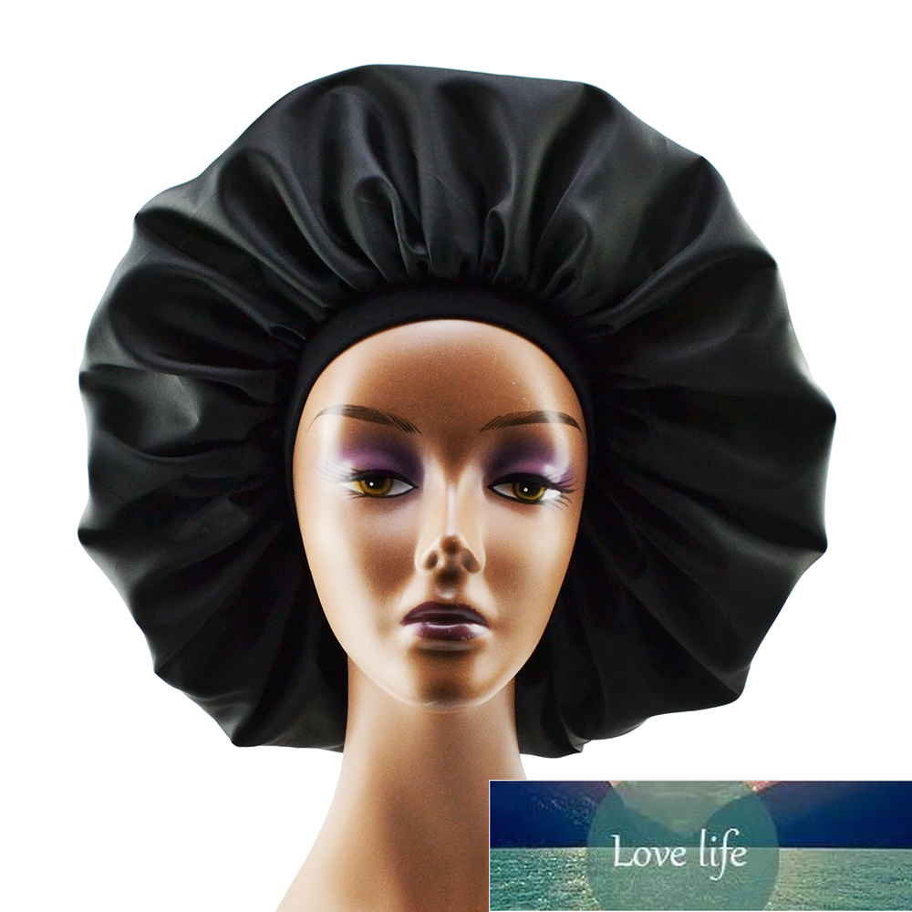 New Fashion Big Size Satin Silk Bonnet Sleep Night Cap Head Cover Bonnet Hat For Curly Springy Hair