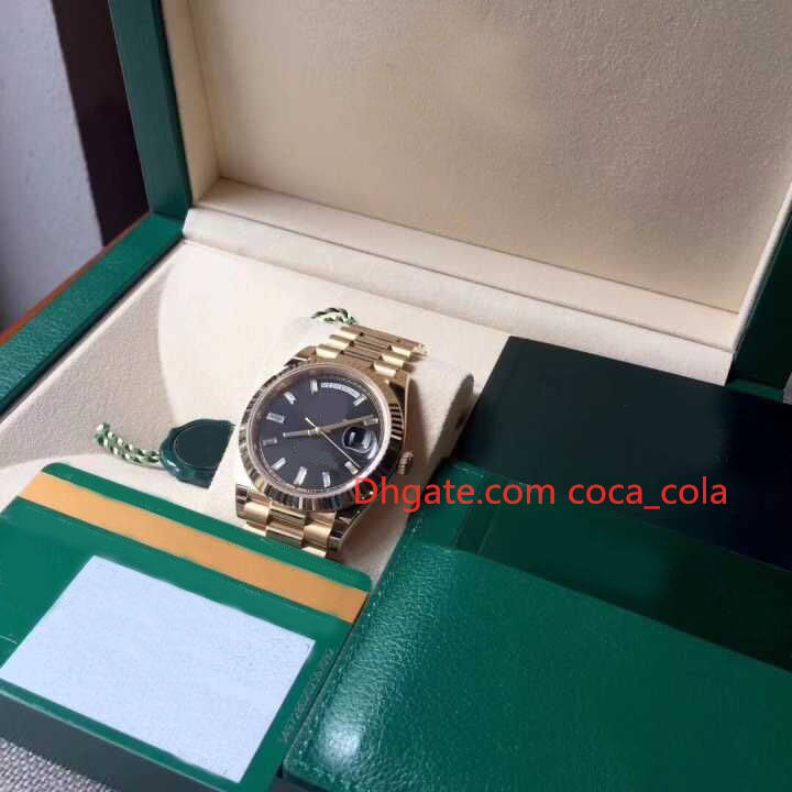 With Box Papers Top Quality Watch BF Maker 40mm Day-Date President 18k Yellow Gold Black Diamond Dial Movement Automatic sapphire Mens Men's Watches 
With Box Papers Top Quality Watch BF Maker 40mm Day-Date President 18k Yellow Gold Black Diamond Dial Movement Automatic sapphire Mens Men's Watches