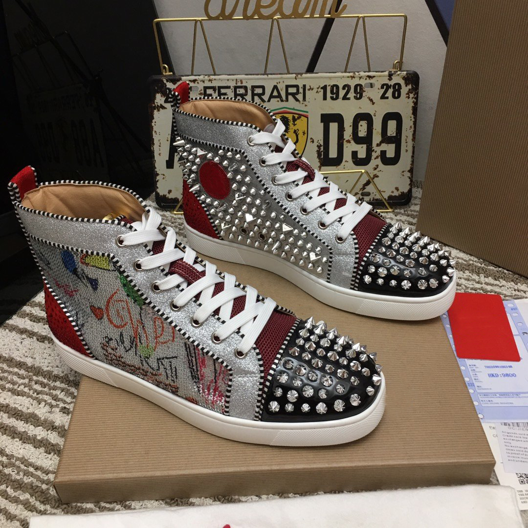 Designer Red Bottom Casual Shoes Men Women Suede Studded Sneakers Luxury Leather Spikes High Cut Shoe Fashion Insider Boots With Box, 34
Designer Red Bottom Casual Shoes Men Women Suede Studded Sneakers Luxury Leather Spikes High Cut Shoe Fashion Insider Boots With Box, 34