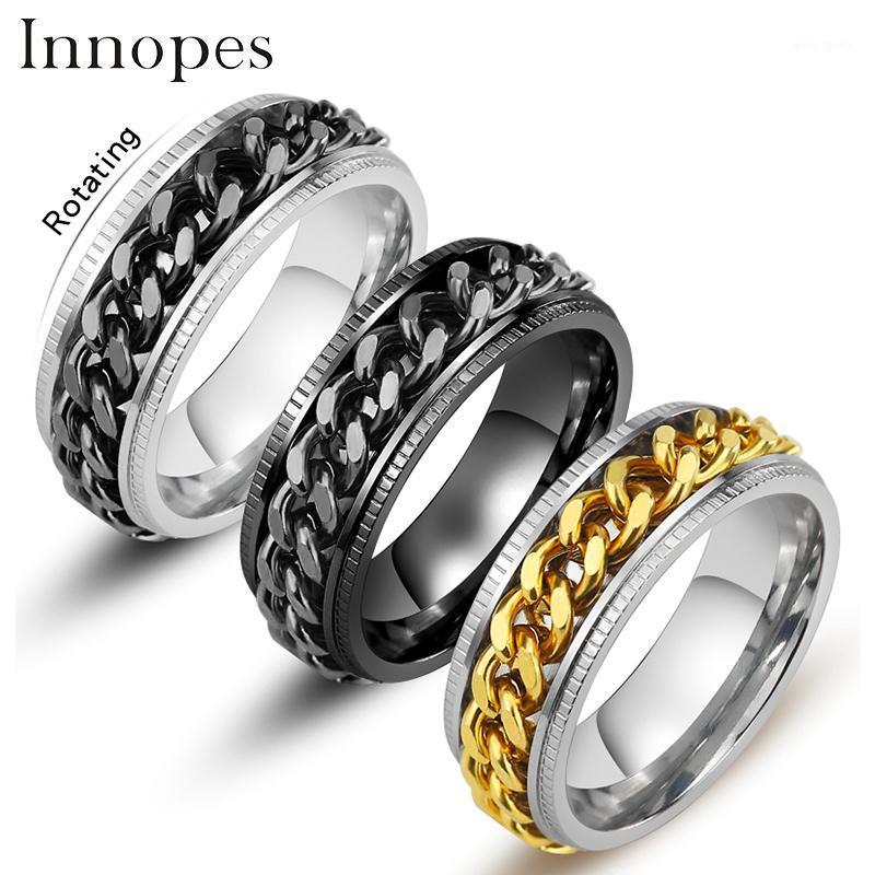 Wedding Rings Punk Rock 8mm Spinner Chain Men's Rotatable Ring Black Stainless Steel Cool Jewelry Party Gift1
Wedding Rings Punk Rock 8mm Spinner Chain Men's Rotatable Ring Black Stainless Steel Cool Jewelry Party Gift1