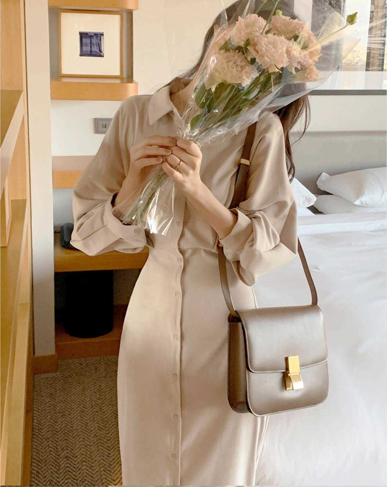 Fashion Long Sleeve Shirt Dress Women's Summer Vintage Button Midi Dresses Za Female Casual Loose Party Robe Vestido Maxi Y0603, Black
Fashion Long Sleeve Shirt Dress Women's Summer Vintage Button Midi Dresses Za Female Casual Loose Party Robe Vestido Maxi Y0603, Black