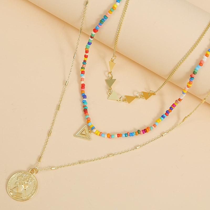 Pendant Necklaces 3 Pcs/Set Fashion Boho Triangle Round Coin Necklace & Women Bohemian Ethnic Handmade Beaded Metal Chain Layered
Pendant Necklaces 3 Pcs/Set Fashion Boho Triangle Round Coin Necklace & Women Bohemian Ethnic Handmade Beaded Metal Chain Layered