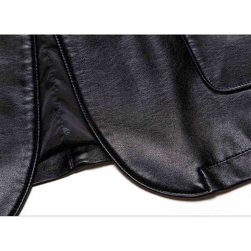 Fashion Leather Jackets Men's Jacket Button Outwear Men's Coats Spring Autumn PU Jacket Coat Plus Size 5XL 6XL 7XL 211111