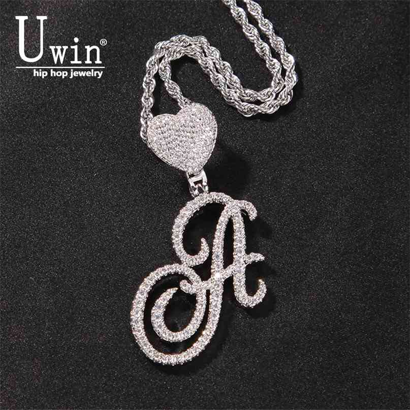 Uwin Cursive Letters With Heart Bail Brush Cubic Zirconia Intial Name Necklace Jewelry Charm Hip Hop Drop 210721
Uwin Cursive Letters With Heart Bail Brush Cubic Zirconia Intial Name Necklace Jewelry Charm Hip Hop Drop 210721