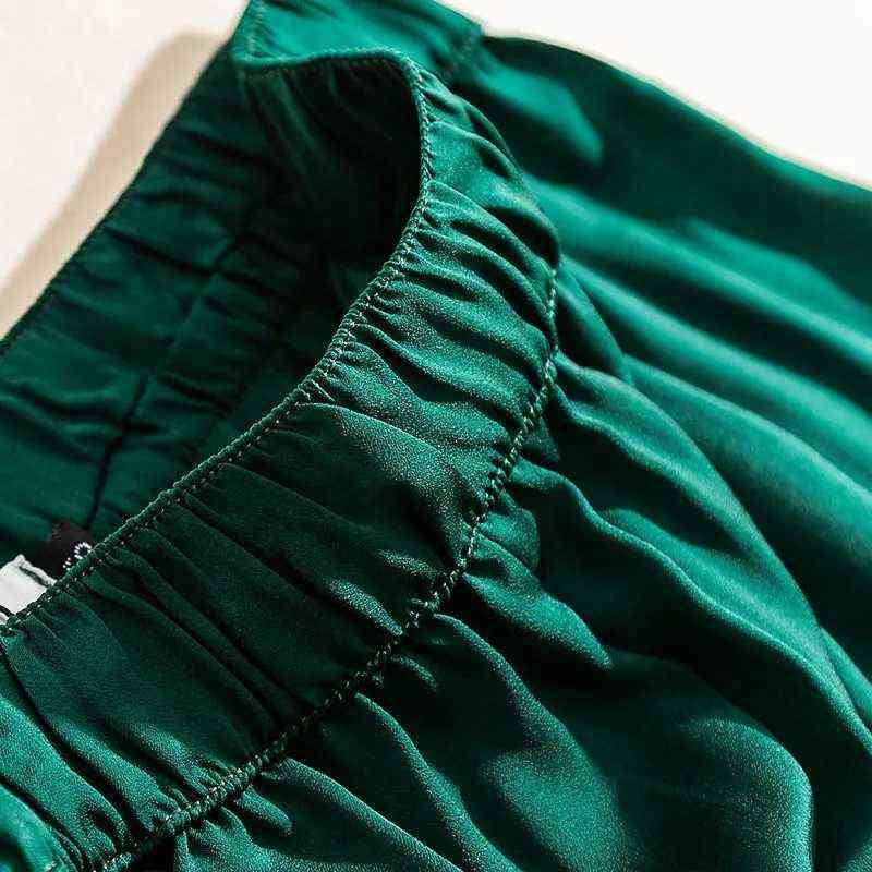 Cupro wide-leg pants women's thin summer casual trousers Korean version of high-waist ice silk acetate straight mopping 211115