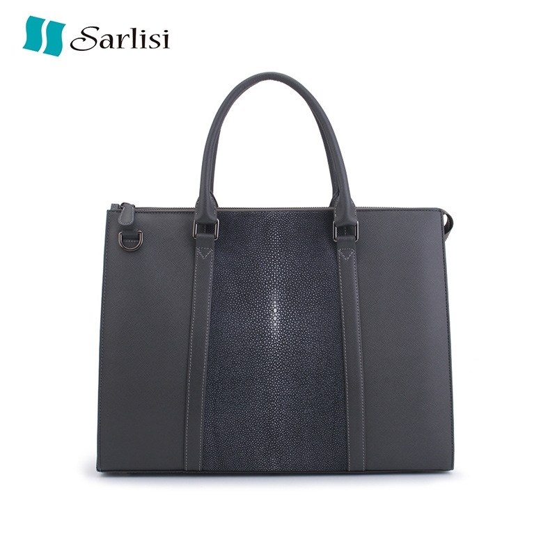 Thai leather pearl fish skin new 2021 commuter business men's briefcase fashion versatile bag, Dark grey
Thai leather pearl fish skin new 2021 commuter business men's briefcase fashion versatile bag, Dark grey