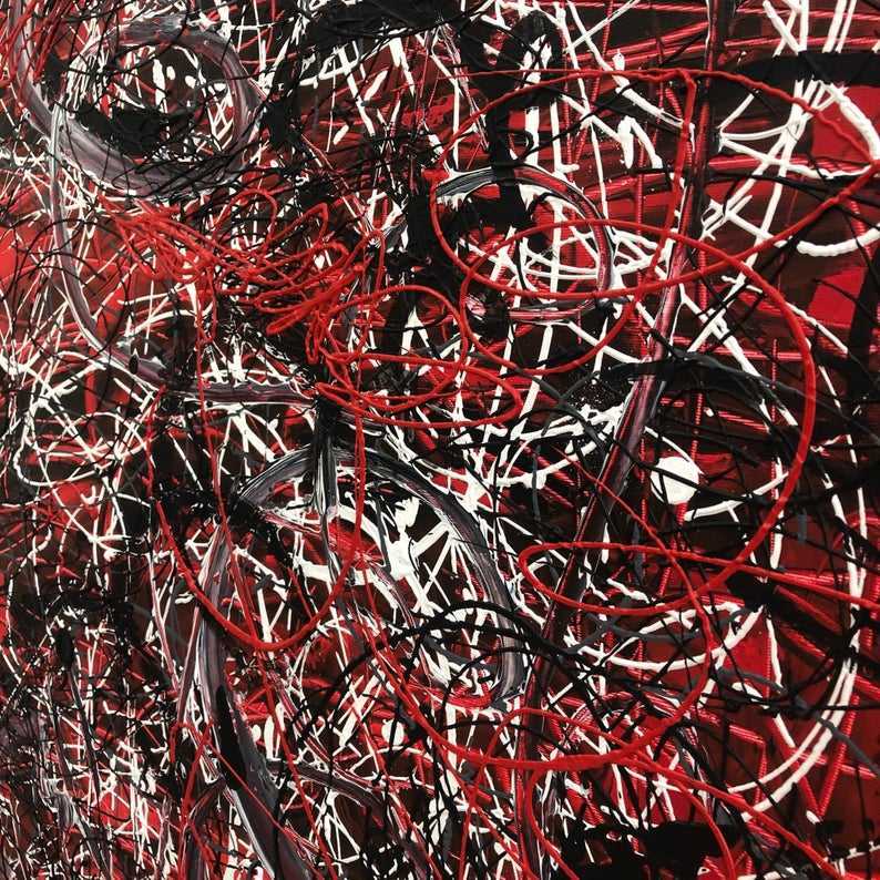 Jackson Pollock Style Paintings On Red Canvas Modern Abstract Colorful Fine Art Handmade Wall for Living Roomabstract oil H0928
Jackson Pollock Style Paintings On Red Canvas Modern Abstract Colorful Fine Art Handmade Wall for Living Roomabstract oil H0928