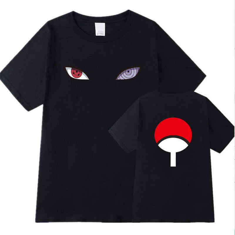 2021 New Arrival Harajuku Anime T Shirt Uchiha Uzumaki Hatake Eyes Printing O-Neck T-Shirt fashion Streetwear Tshirt Tops Y220214