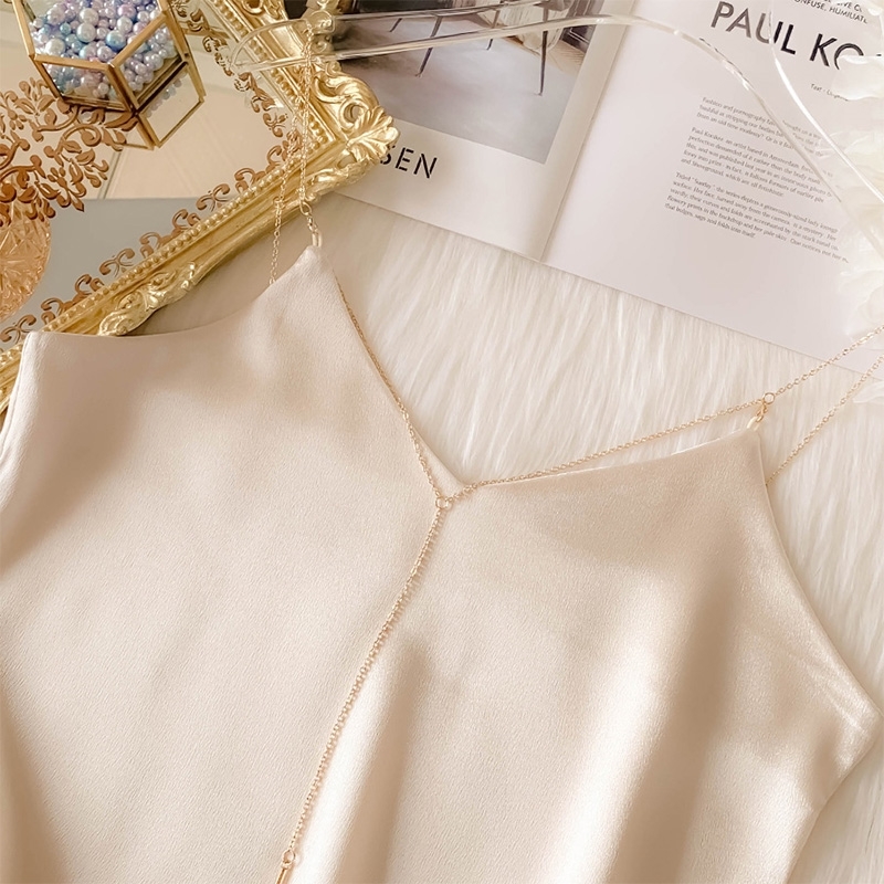 Crop Top Women Sexy Yellow hardware sling Tank Tops Vest Bare Midriff Sleeveless T-Shirt Summer Beach brat top bralette 210308