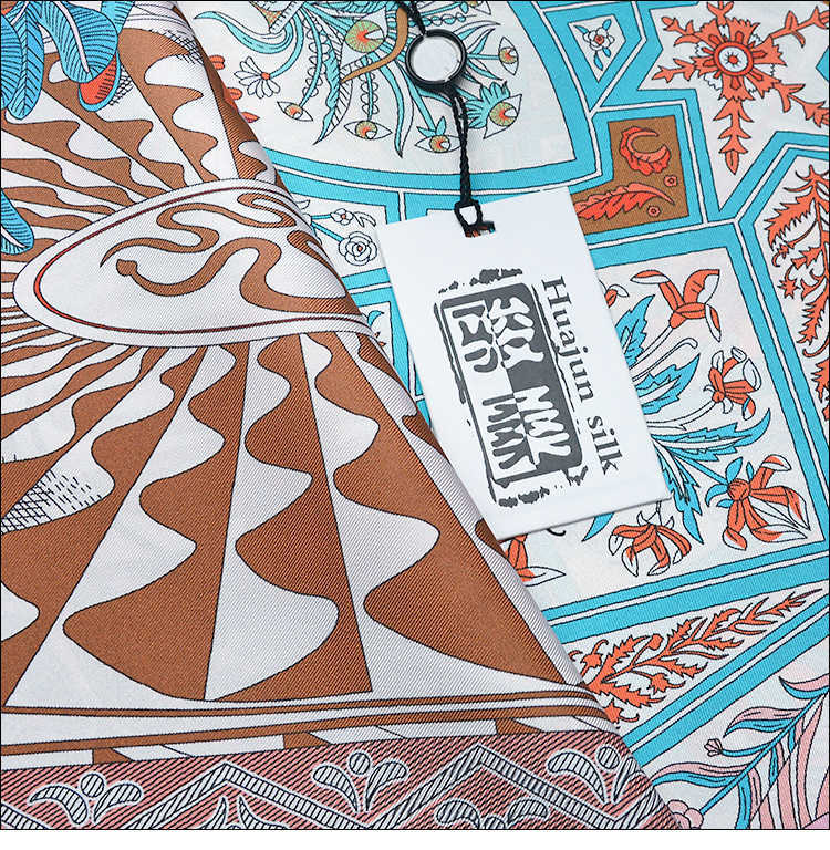 HuaJun 2 Store||Early spring with "La Danse des es" 90 silk scarf, twill printing, anti-wrinkle, handmade stitching 211013