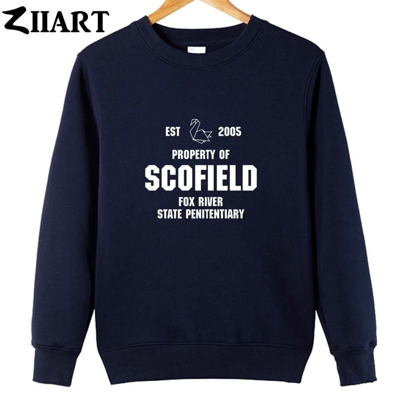 Paper Crane EST 2005 Prison Break property of scofield fox river state penitentiary boys man autumn winter fleece Sweatshirt 201128