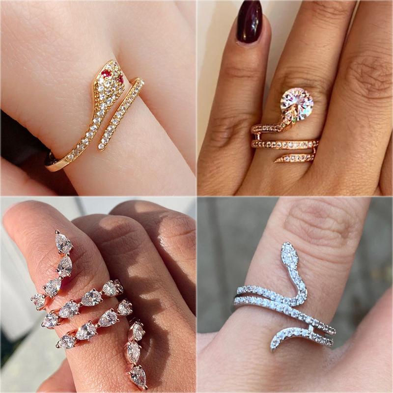 Cluster Rings Bling Trendy Snake For Women Animal Silver Color Female Women's Zircon Stone Ring Exquisite Jewelry Year Gift, Golden;silver
Cluster Rings Bling Trendy Snake For Women Animal Silver Color Female Women's Zircon Stone Ring Exquisite Jewelry Year Gift, Golden;silver