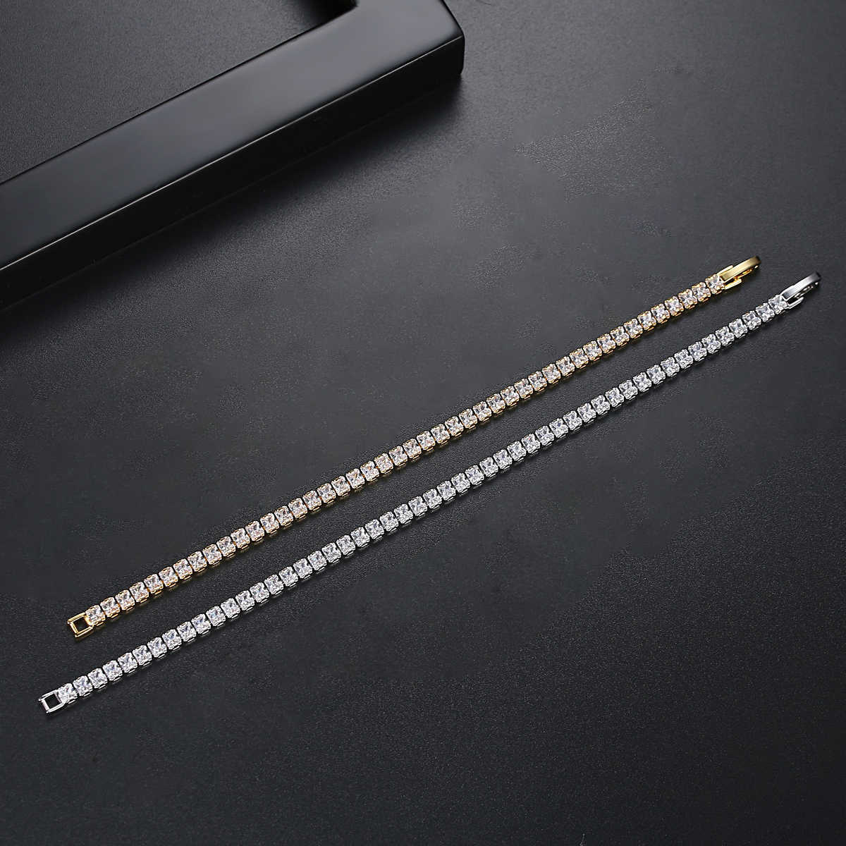 LUOTEEMI New Mosaic Cubic Zirconia Tennis Bracelet & Bangles for Women Fashion Jewelry Pulseras Mujer Christmas Gift X0706