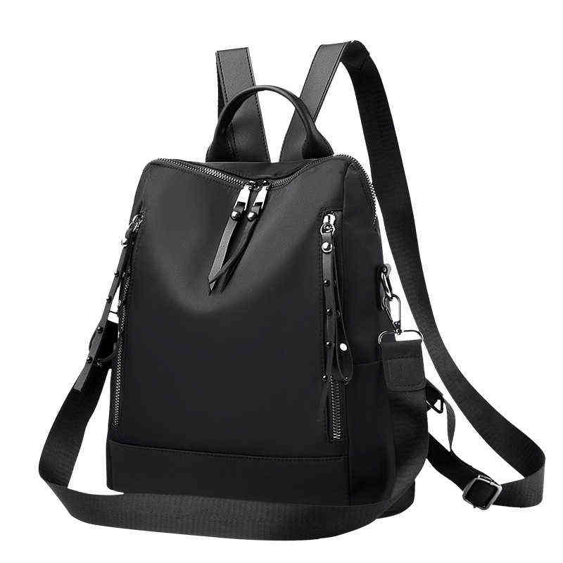 2020 new double shoulder bag women's nylon water proof Oxford cloth leisure travel outdoor women's backpack student school bag Y1105