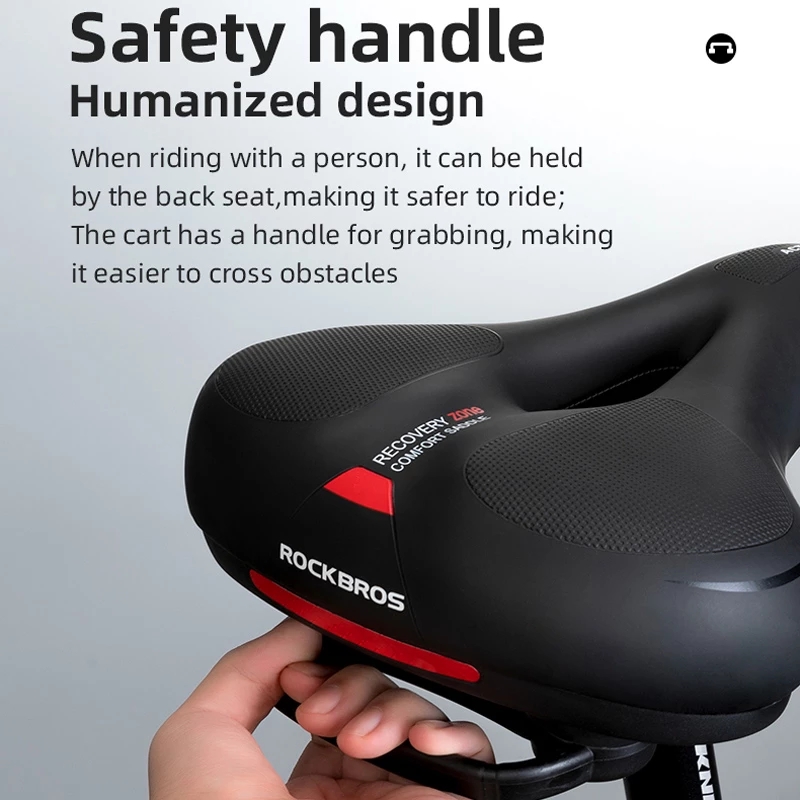 ROCKBROS Road Bike Saddles Rainproof PU Surface Soft Memory Sponge Shockproof Bikes Seat MTB Saddle Reflective Bicycle Cushion8219