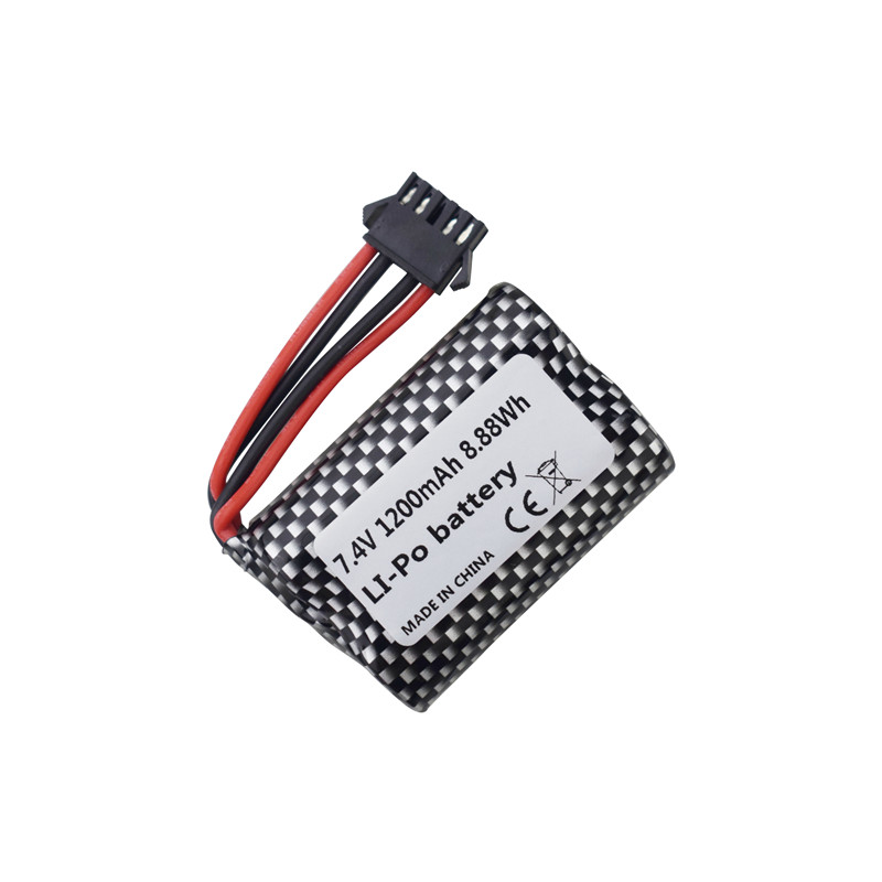 2PCS 74V 1200mAh Lithium Battery For R208 R308 2008 R206 RC Boat Battery High Speed Speedboat Ship Model Accessories