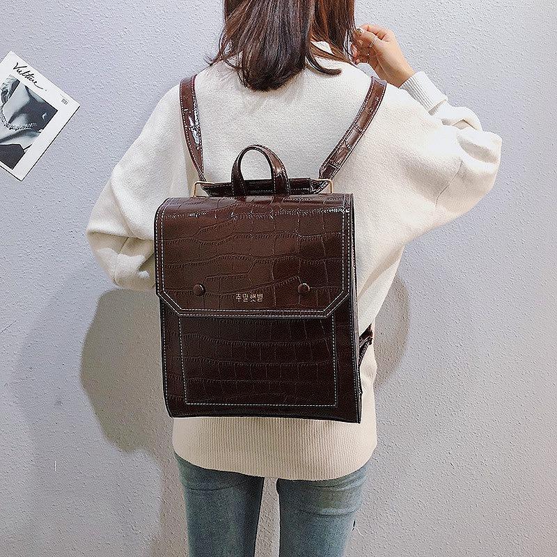Outdoor Bags Vintage Pu Leather Women Backpack Style Backpacks Fashion School Bag For College Girl Stone Shoulder, Black
Outdoor Bags Vintage Pu Leather Women Backpack Style Backpacks Fashion School Bag For College Girl Stone Shoulder, Black