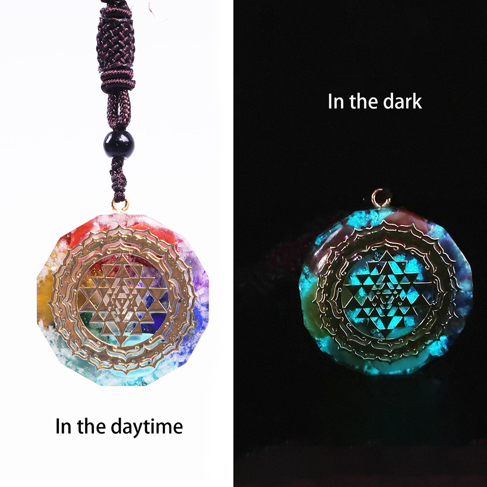 New Fashion Charms Orgonite Pendant Sri Yantra Pendant Sacred Geometry Chakra Energy Necklace Meditation Jewelry Gifts for Women Bijoux Accessories
