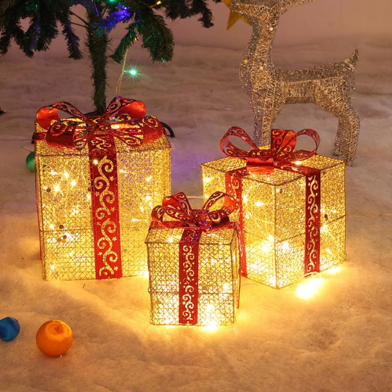 Christmas Decorations 3pcs/Set Of Gift Box Light Three-piece Holiday String Warm White LED Iron Art Home Lighting
Christmas Decorations 3pcs/Set Of Gift Box Light Three-piece Holiday String Warm White LED Iron Art Home Lighting