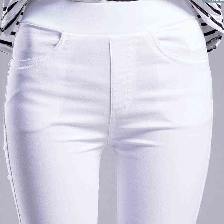 Candy Color Women's Stretch Pencil Pants for Women Elastic High Waist Skinny Leggins Femme Green Pink White Grey Purple Leggings 211115