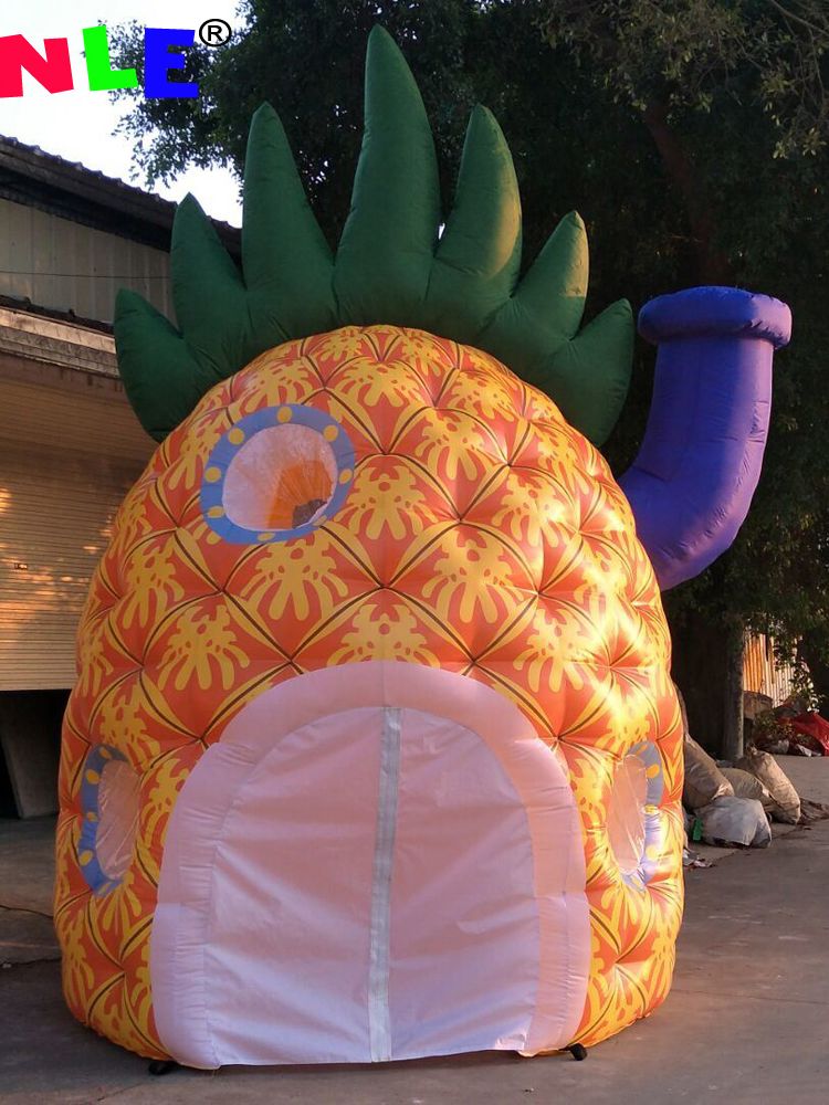 Custom Carnival Treat Shop Inflatable Pineapple Tent Fruit Shape Dome Concession Stand For Outdoor Promotion