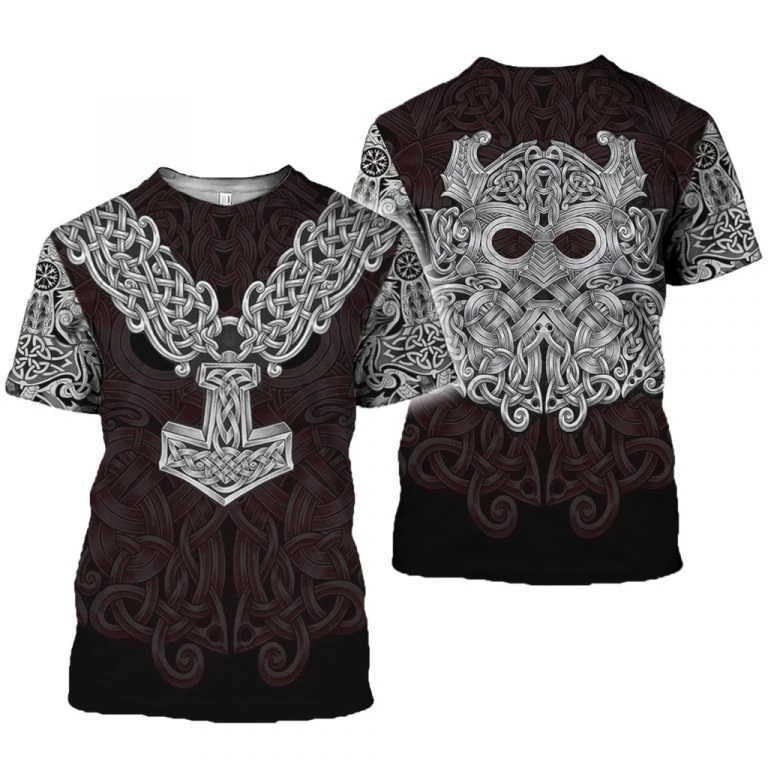 Fashion Men hoodies 3D Printed Viking Tattoo t shirt tees shorts sleeve Apparel Unisex Norse cosplay streetwear-2 210629