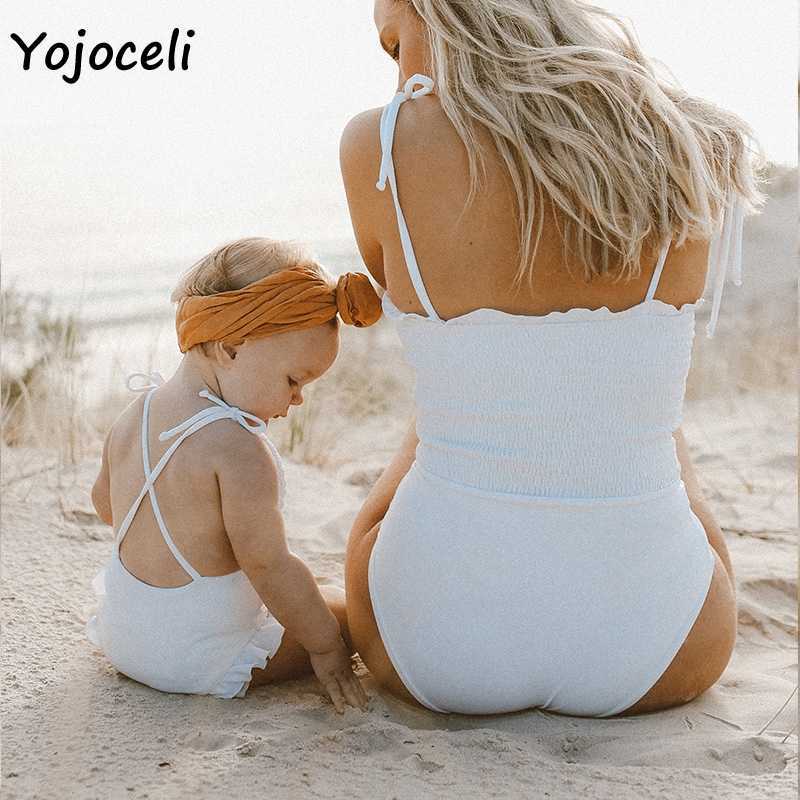 Yojoceli cute bow shirred bodysuit women foral print short beachwear bikini 210609